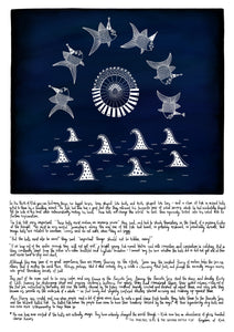 The Pancake Seas & The Wizard Hatted Fish A3 Print